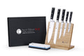IZUMI ICHIAGO 5 tlg. Kochmesser Set "Professional Chef Knives" aus aus Japanischer High-Carbon Edelstahl mit Magnetständer und Schleifstein IZUMI ICHIAGO