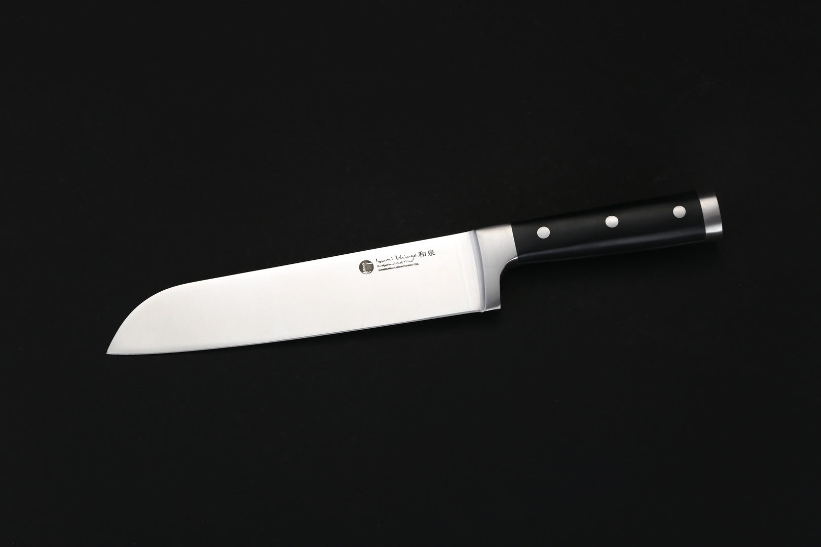 IZUMI ICHIAGO Santoku Fisch-, Fleisch- und Gemüsemesser,  aus Japanese High Carbon Edelstahl, Griff aus Tecaran IZUMI ICHIAGO