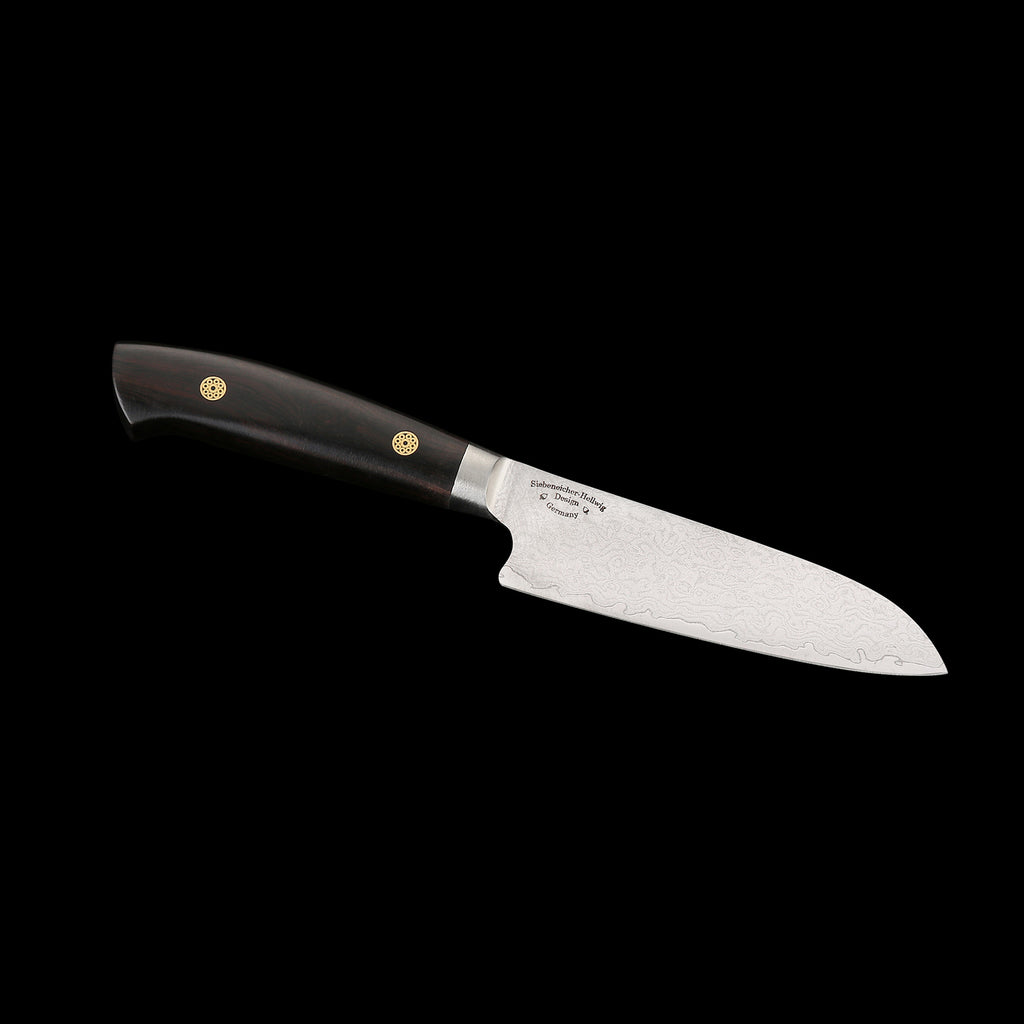 Katahiro Kubota SENSES 5" Santokumesser, VG-10 Edelstahl und 66 Lagen Damast mit brüniertem Finish mit Ebenholz-Griff KATAHIRO KUBOTA