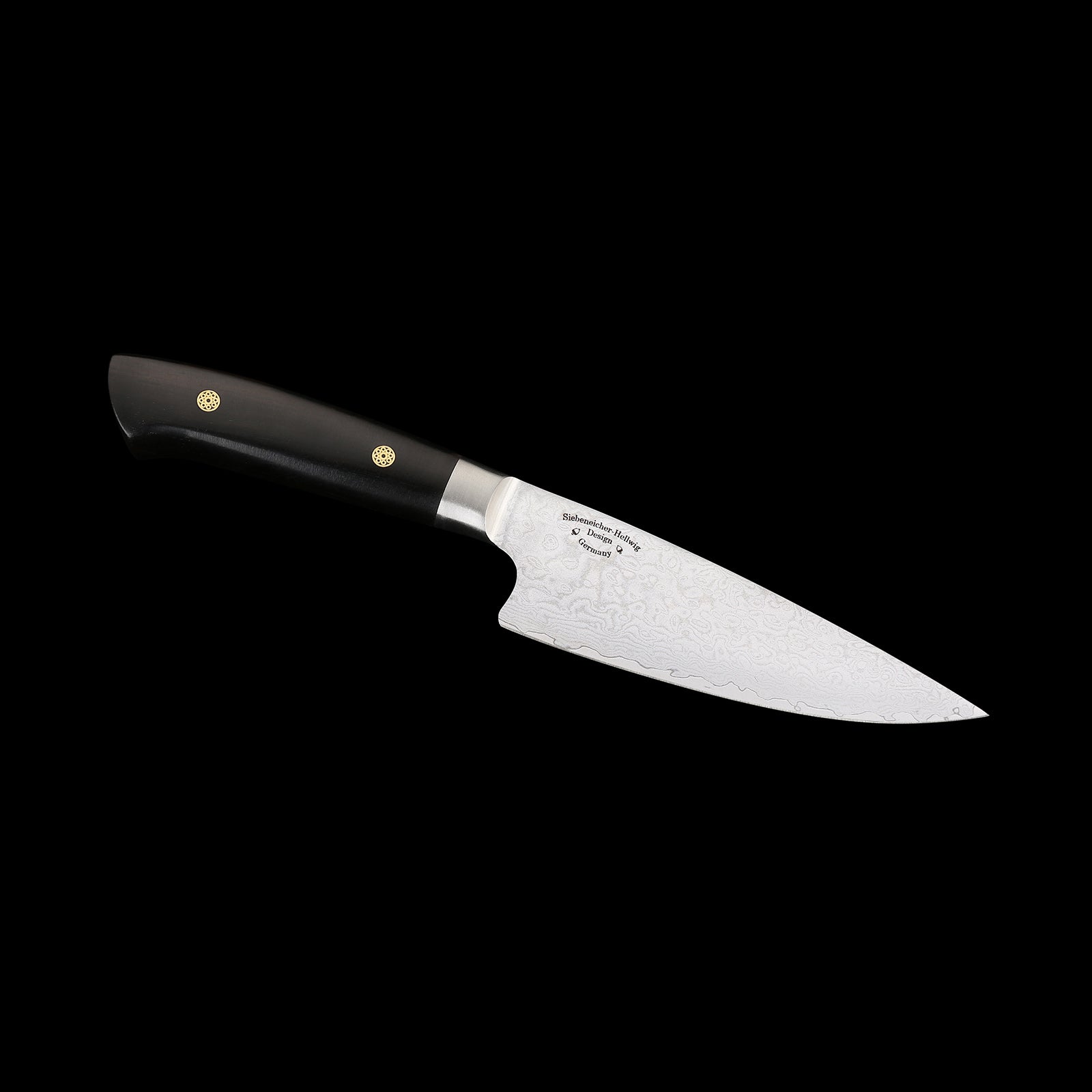 KATAHIRO KUBOTA SENSE 3-tlgs.  Kochmesser Damast set mit Bambus Magnetmesserhalter und Wasserschleifstein, 3.5"Petty Schälmesser + 5" Santokumesser +  6" Kochmesser,Japanischer VG-10 damast Edelstahl mit  Griff Ebenholz KATAHIRO KUBOTA