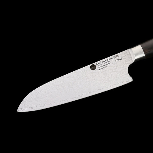 Katahiro Kubota SENSES 7" Santokumesser, VG-10 Edelstahl und 66 Lagen Damast mit brüniertem Finish mit Ebenholz-Griff KATAHIRO KUBOTA