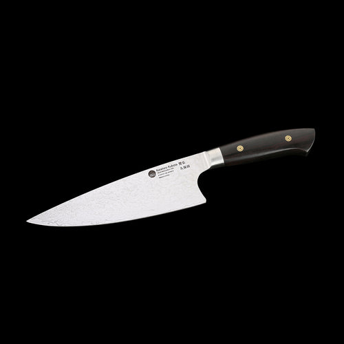 Katahiro Kubota SENSES 8" Kochmesser, VG-10 Edelstahl und 66 Lagen Damast mit brüniertem Finish mit Ebenholz-Griff KATAHIRO KUBOTA
