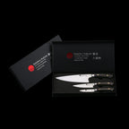 KATAHIRO KUBOTA SENSE 3-tlgs. Kochmesser Damast set ,3.5" Petty Schälmesser+ 5" Kochmesser + 8" Kochmesser , Japanischer VG-10 damast Edelstahl mit  Griff Ebenholz KATAHIRO KUBOTA