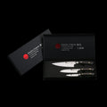 KATAHIRO KUBOTA SENSE 3-tlgs. Kochmesser set,3.5"Petty Schälmesser + 5" Santokumesser +  6" Kochmesser,Japanischer VG-10 damast Edelstahl mit  Griff Ebenholz KATAHIRO KUBOTA