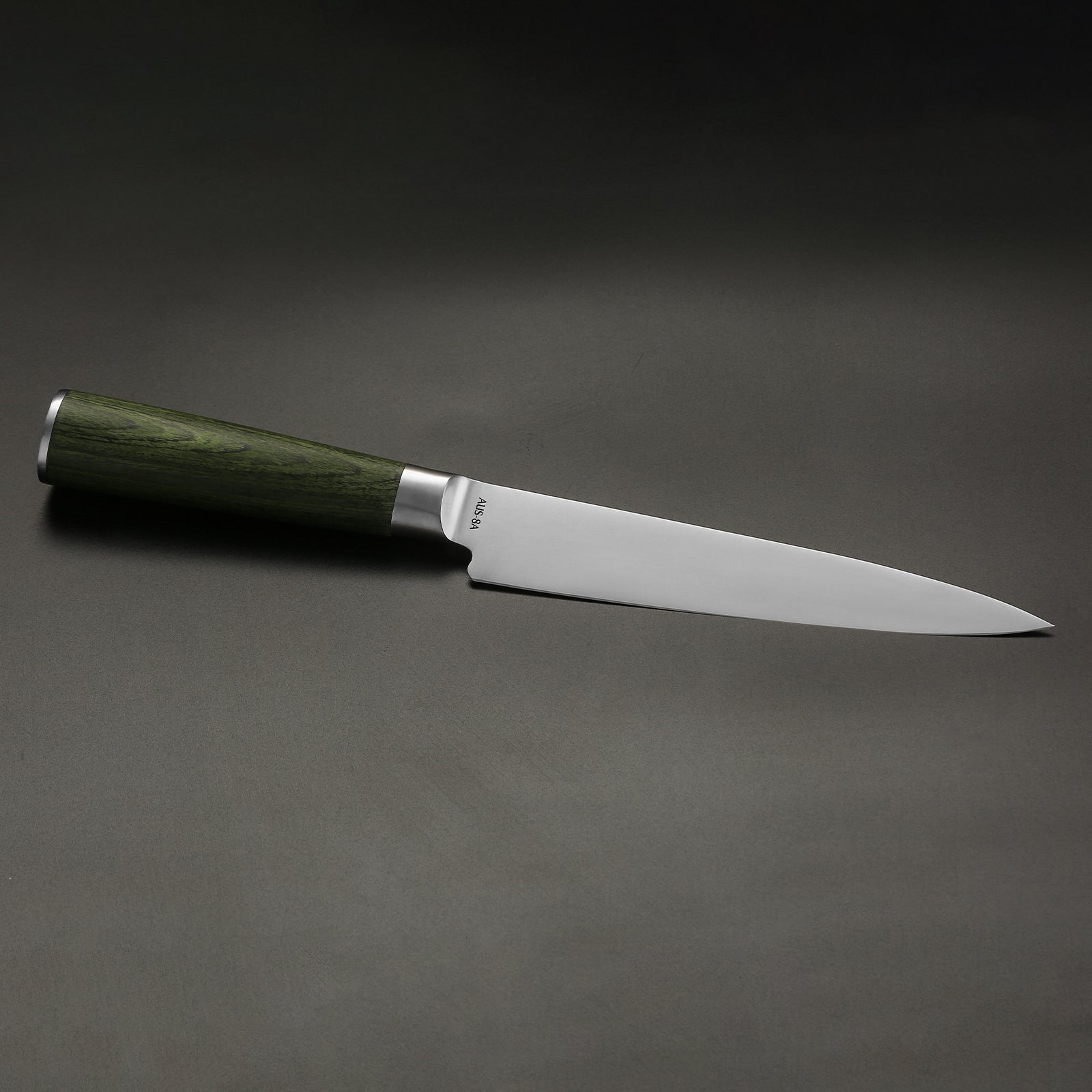 Miyazaki Kodawari flexibles Filetiermesser 7 inch, AUS-8A Stahl,  Griff aus Pakkaholz grün TAKAHIRO MIYAZAKI