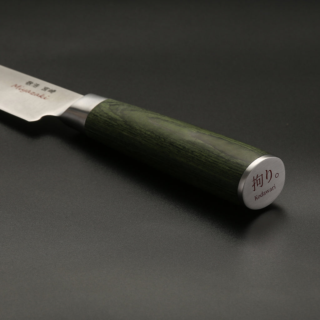 Miyazaki Kodawari flexibles Filetiermesser 7 inch, AUS-8A Stahl,  Griff aus Pakkaholz grün TAKAHIRO MIYAZAKI