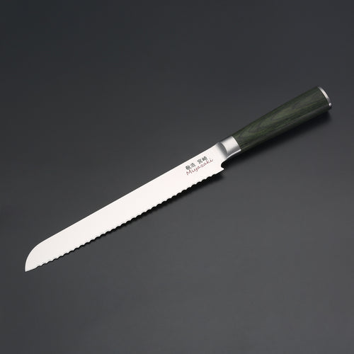 Miyazaki Kodawari Brotmesser 9 inch, Griff aus Pakkaholz grün TAKAHIRO MIYAZAKI