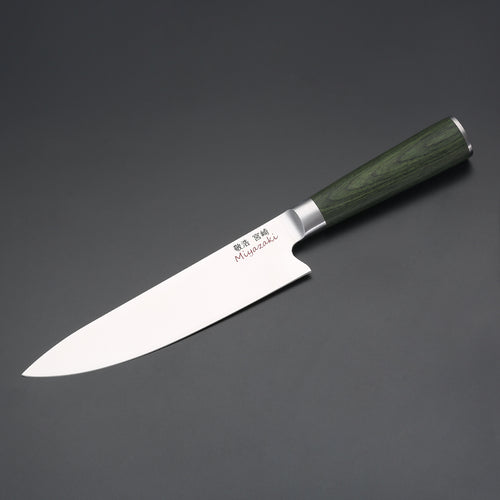 Miyazaki Kodawari Kochmesser 8 inch,  Griff aus Pakkaholz grün TAKAHIRO MIYAZAKI