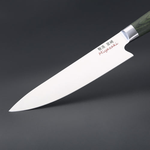 Miyazaki Kodawari Kochmesser 8 inch,  Griff aus Pakkaholz grün TAKAHIRO MIYAZAKI