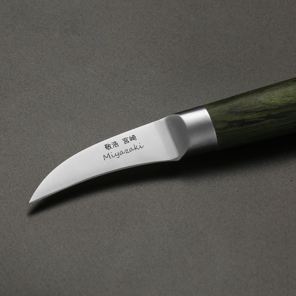 Miyazaki Kodawari Tournier Obstmesser 2.3 inch, Griff aus Pakkaholz grün TAKAHIRO MIYAZAKI