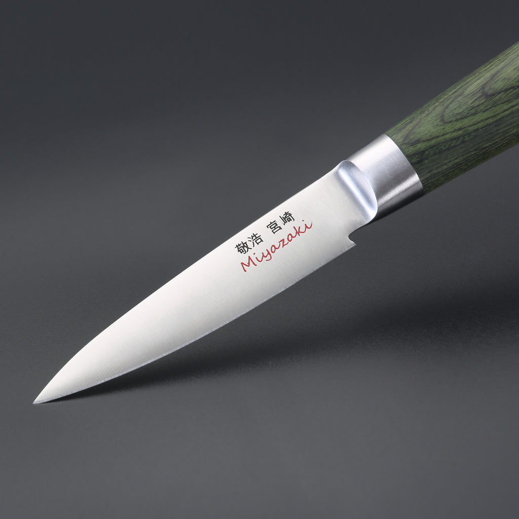 Miyazaki Kodawari 5 tlg. Kochmesser set mit Holzschachtel , Griff aus Pakkaholz grün TAKAHIRO MIYAZAKI