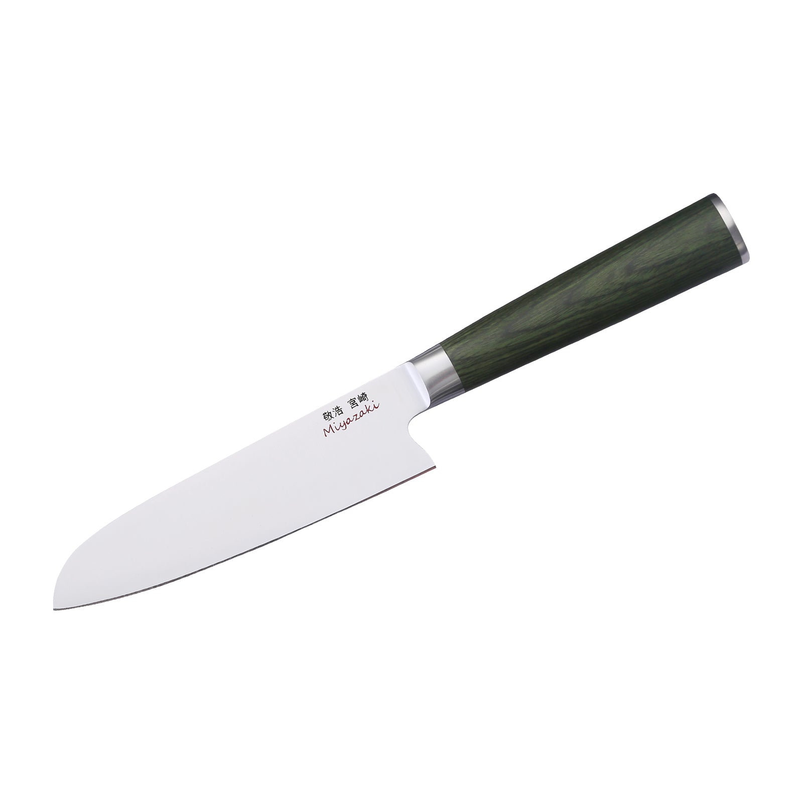 Miyazaki Kodawari Santokumesser 5 inch, Griff  aus Pakkaholz  grün TAKAHIRO MIYAZAKI