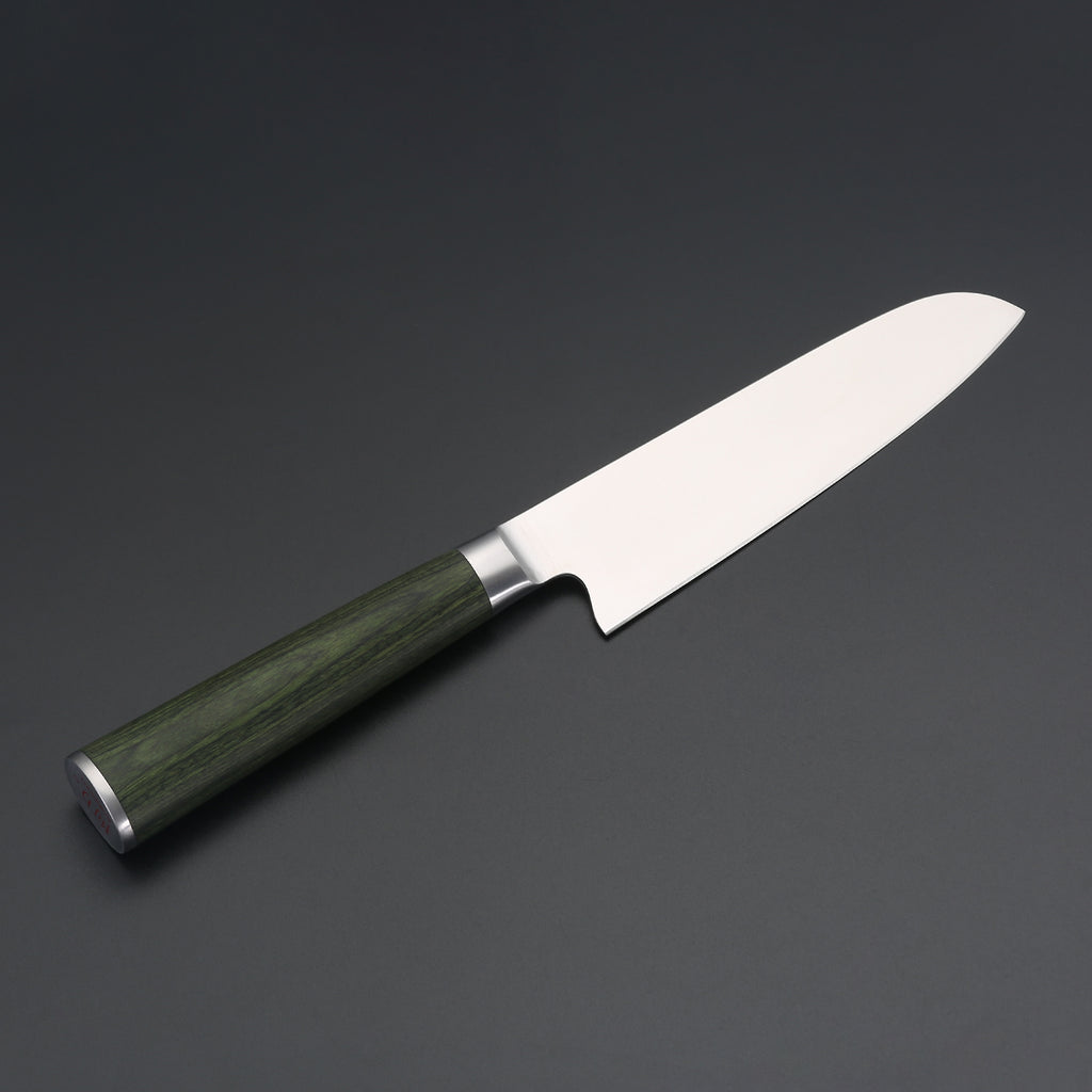 Miyazaki Kodawari 3 tlg. Santokumesser set mit Magnetmesserhalter & Wasserschleifstein, Griff aus Pakkaholz grün TAKAHIRO MIYAZAKI