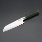 Miyazaki Kodawari 3 tlg. Santokumesser set mit Magnetmesserhalter & Wasserschleifstein, Griff aus Pakkaholz grün TAKAHIRO MIYAZAKI