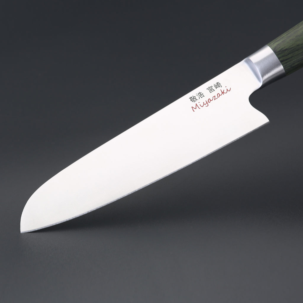 Miyazaki Kodawari Santokumesser 7 inch, Griff aus Pakkaholz grün TAKAHIRO MIYAZAKI