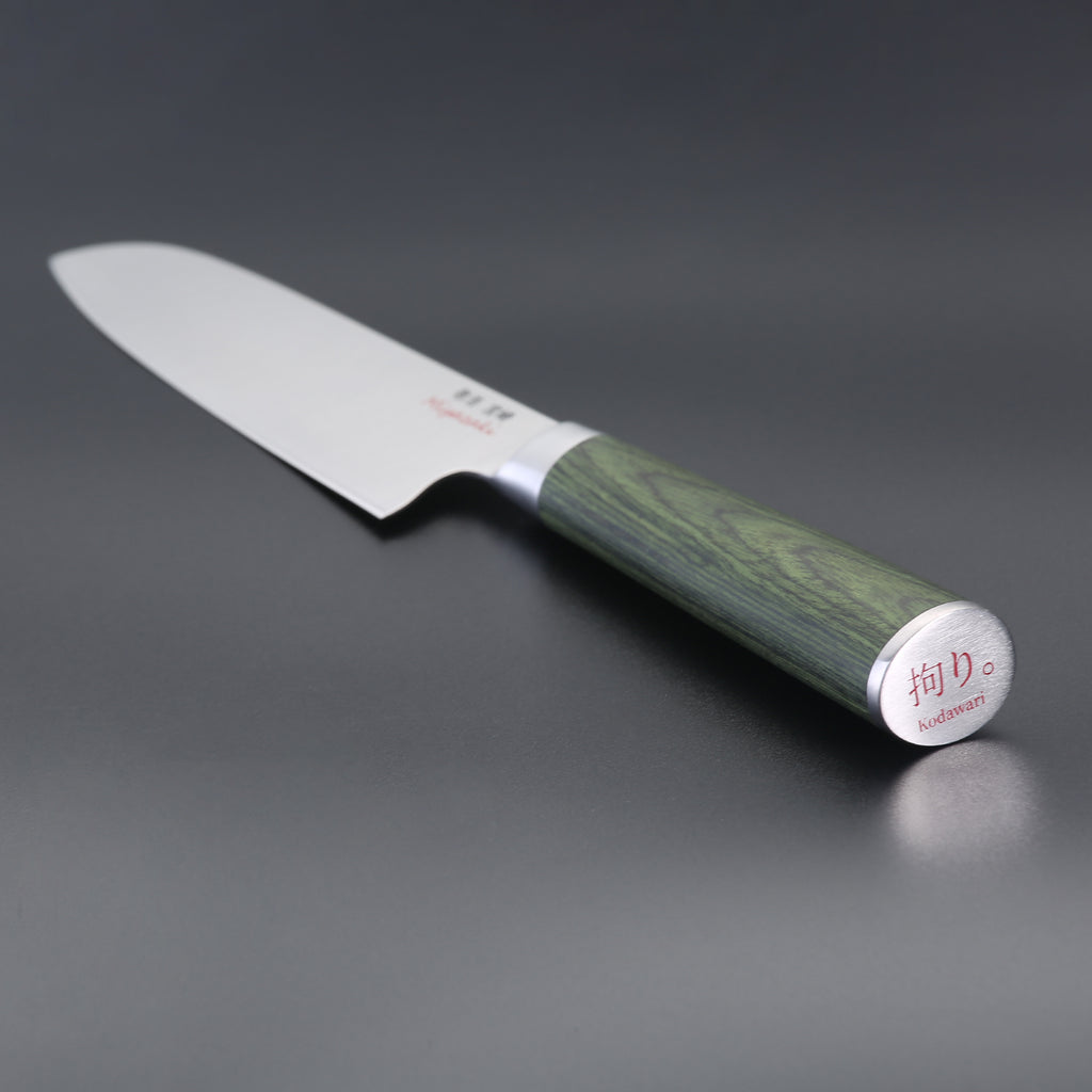 Miyazaki Kodawari Santokumesser 7 inch, Griff aus Pakkaholz grün TAKAHIRO MIYAZAKI