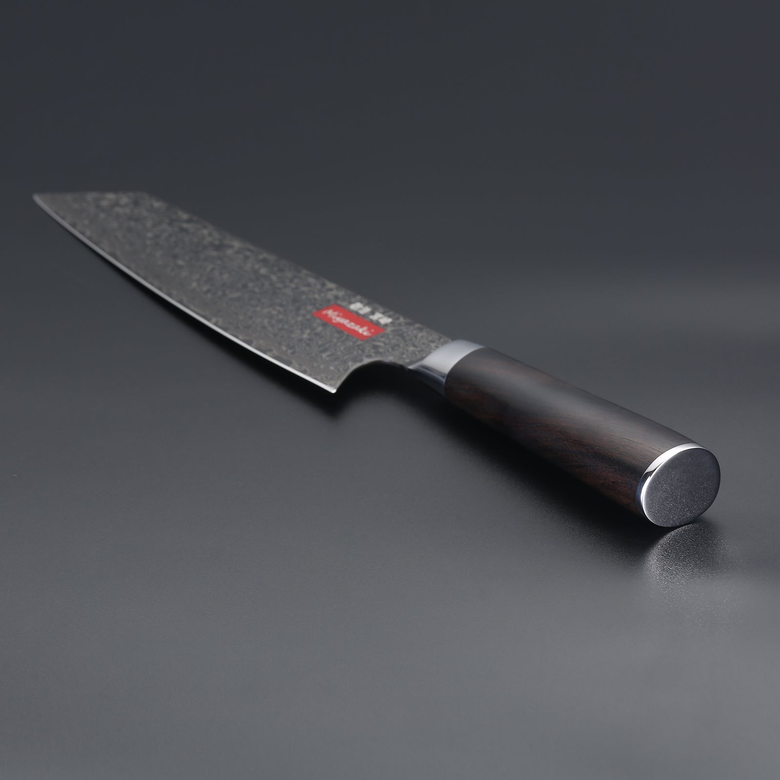 Takahiro Miyazaki Damast Santokumesser 8 inch,  VG-10 Damast mit Griff aus Ebenholz TAKAHIRO MIYAZAKI