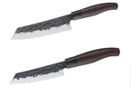 TAKAHIRO MIYAZAKI - 2-er Set Santoku Bocho Okii 7 inch und Chiisai 5.5 inch, Klinge aus japanischem blauem Papierstahl mit Griff aus Wenge TAKAHIRO MIYAZAKI