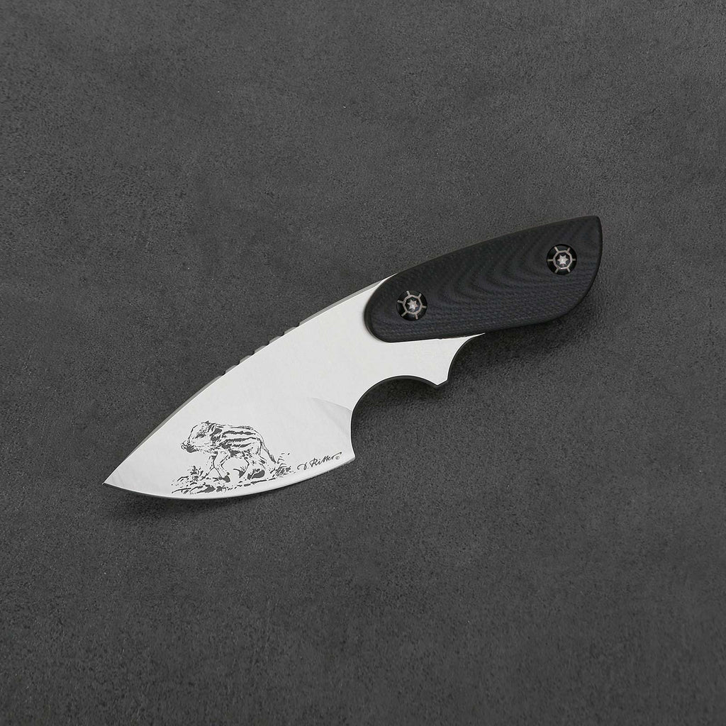 PUMA IP/ Ed Mahony  Kleiner Keiler, G10 Schwarz Glasfaser Karbon, mit Kydexscheide Halskette ED MAHONY