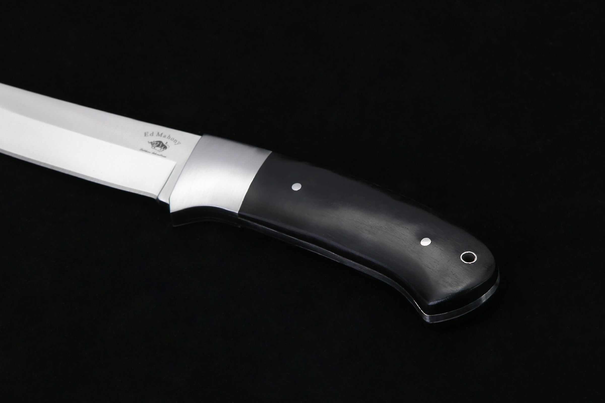 ED MAHONY Sika deer Hunter, Jagdmesser, Griffschalen aus Ebenholz, 440C NEW EDMAHONY