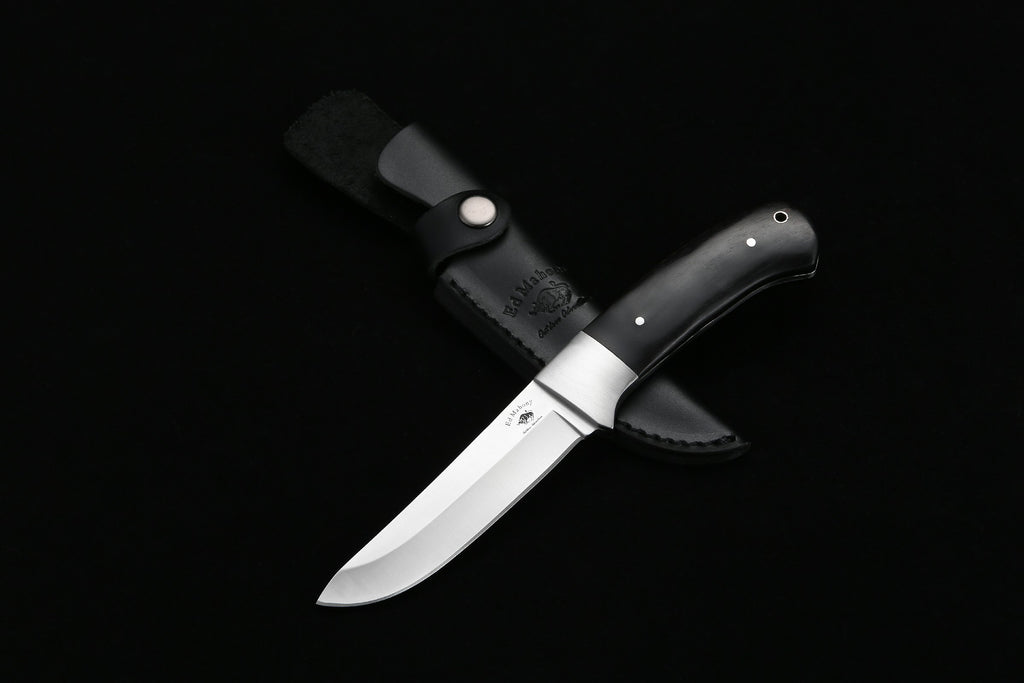 ED MAHONY Sika deer Hunter, Jagdmesser, Griffschalen aus Ebenholz, 440C NEW EDMAHONY
