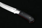 ED MAHONY Sika deer Hunter, Jagdmesser, Griffschalen aus Glaserfaserkarbon mit roter Fibereinlage, 440C NEW EDMAHONY